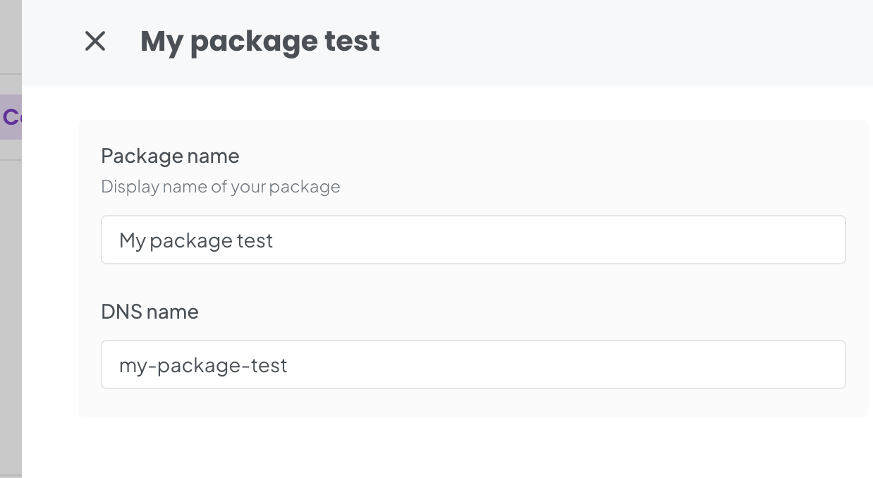 Package Details Page