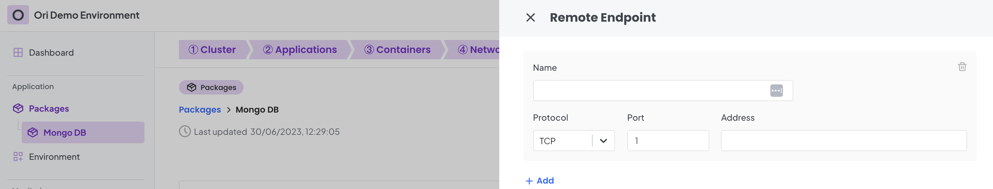 Remote Endpoints Modal